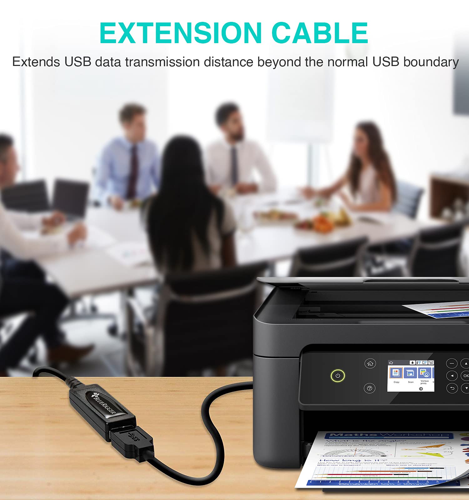 Bluerigger Usb Extension Cable (25Ft/7.5M, Long Active Usb2.0 Extender, Male To Female Repeater, Data Transfer Cord)  For Game C